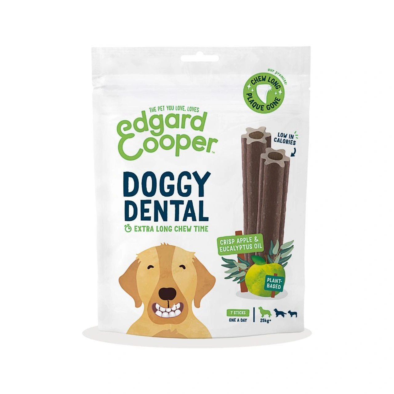 Edgard & Cooper Doggy Dental æble og eukalyptus L 7 stk